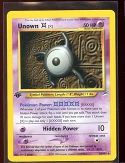 Unown X 30/105 1st Edition LP Neo Destiny Rare Pokemon - Image 1