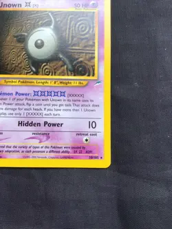 Pokemon Cards: Neo Destiny Rare: Unown X 30/105 - Image 4