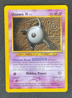 Unown X Non Holo Rare 30/105 Neo Destiny Pokemon Card 2000 NM - Image 2