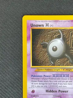Unown X Non Holo Rare 30/105 Neo Destiny Pokemon Card 2000 NM - Image 3