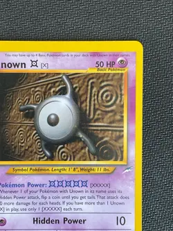 Unown X Non Holo Rare 30/105 Neo Destiny Pokemon Card 2000 NM - Image 4