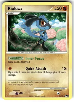 Riolu 16/17 POP Series Promos 8 Pokemon TCG Card 2008 - Image 1