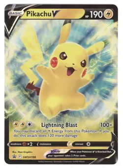 2022 Pokemon SWSH Black Star Promos Pikachu V (Jumbo Card) #SWSH198 - Image 1