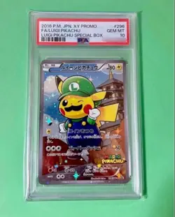PSA10 Luigi Pikachu Pokemon Card Excellent Condition - Image 1