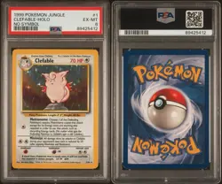 1999 Pokemon Jungle No Symbol #1 Clefable Holographic Card PSA 6 - Image 3