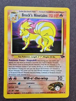 Pokemon TCG Brock's Ninetales Holo Rare Card Gym Challenge 3/132 NM - Image 1