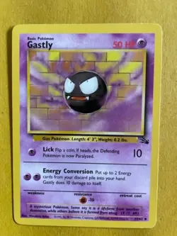 GASTLY - Fossil Set - 33/62 - Uncommon - Pokemon Card - Unlimited Edition - LP - Image 1