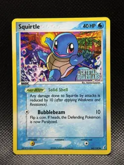Pokemon TCG: Squirtle 64/100 Reverse Holo Stamped EX Crystal Guardians LP/MP - Image 1