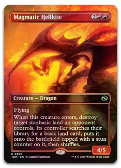 Magmatic Hellkite (Borderless) #380 (Foil) (NM) Tarkir Dragonstorm TDM Magic MTG - Image 1