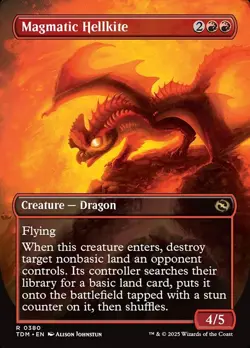 Magmatic Hellkite (Borderless) #380 (Foil) (NM) Tarkir Dragonstorm TDM Magic MTG - Image 2