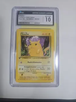 2000 Pokemon Italian 1st Edition Base Set #58 PIKACHU CGC 10 - Image 1