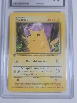 2000 Pokemon Italian 1st Edition Base Set #58 PIKACHU CGC 10 - Image 3