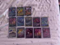 Pokemon TCG Lot of 13 V & GX Foil Cards Omastar Pikachu Mewtwo Drapion Kyurem - Image 1