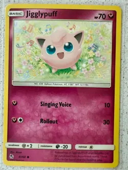 Jigglypuff 41/68 - NM Hidden Fates - Pokemon 2019 Common TCG Card - Image 1