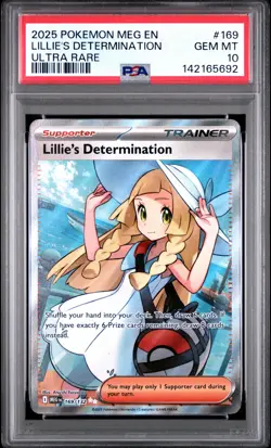 2025 POKEMON MEG EN-MEGA EVOLUTION ULTRA RARE #169 LILLIE'S DETERMINATION PSA 10 - Image 1
