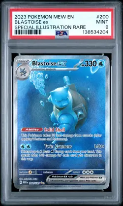 2023 POKEMON MEW EN-151 SPECIAL ILLUSTRATION RARE #200 BLASTOISE EX PSA 9 - Image 1