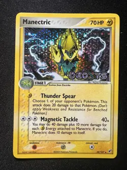 Pokemon TCG Manectric Reverse Holo 38/107 EX Deoxys Stamped Card - Image 1