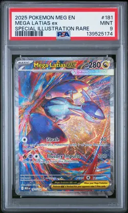 2025 POKEMON MEGA EVOLUTION SPECIAL ILLUSTRATION RARE #181 MEGA LATIAS EX PSA 9 - Image 1