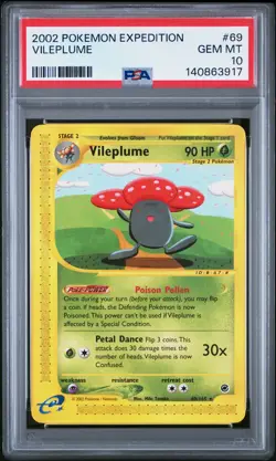 2002 POKEMON EXPEDITION #69 VILEPLUME PSA 10 - Image 1