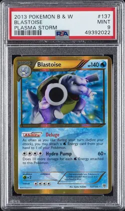 2013 POKEMON B&W PLASMA STORM #137 BLASTOISE PSA 9 - Image 1