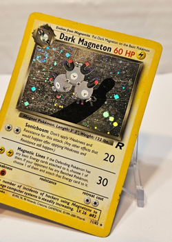 Dark Magneton 11/82 Holo Rare SWIRL Unlimited Team Rocket Pokemon 1266 - Image 4