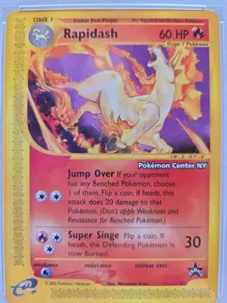 RAPIDASH #51 BLK.STAR - POKEMON CENTER NY - 2002- PSA NM 7 - Image 2