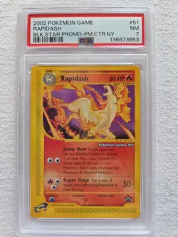 RAPIDASH #51 BLK.STAR - POKEMON CENTER NY - 2002- PSA NM 7 - Image 3