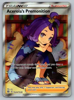 Acerola's Premonition Pokemon Brilliant Stars Trainer Gallery TG24/TG30 Full Art - Image 1