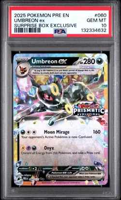 2025 POKEMON PRE EN-PRISMATIC EVOLUTIONS #060 UMBREON EX PSA 10 - Image 1