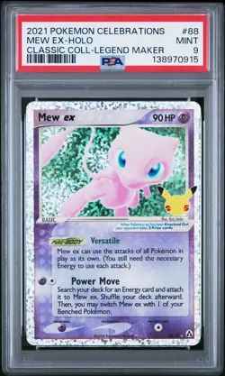 2021 POKEMON CELEBRATIONS CLASSIC COLLECTION #88 MEW EX-HOLO PSA 9 - Image 1