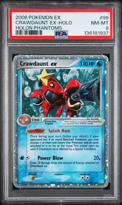 2006 POKEMON EX HOLON PHANTOMS #99 CRAWDAUNT EX-HOLO PSA 8 - Image 1