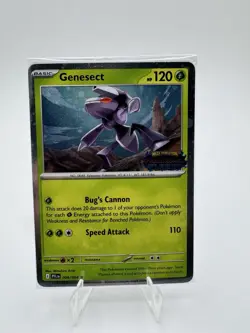 2025 Pokemon Phantasmal Flames Genesect Holo Flames Best Buy Stamp #008/094 - Image 1