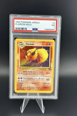 1999 POKEMON JUNGLE #3 FLAREON-HOLO PSA 7 - Image 1