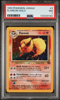 1999 POKEMON JUNGLE #3 FLAREON-HOLO PSA 7 - Image 1