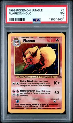 PSA 7 Pokemon TCG 1999 Pokemon Jungle #3 Flareon-Holo NM - Image 1
