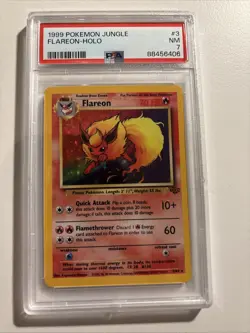 1999 POKEMON JUNGLE #3 FLAREON-HOLO PSA 7 - Image 1
