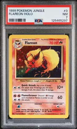 1999 POKEMON JUNGLE #3 FLAREON-HOLO PSA 7 - Image 1