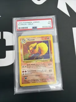 1999 POKEMON CARD JUNGLE SET #3/64 FLAREON HOLO PSA 7 - Image 1