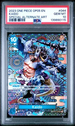 2023 ONE PIECE OP05-AWAKENING OF THE NEW ERA SPECIAL ALTERNATE ART KAIDO PSA 10 - Image 1