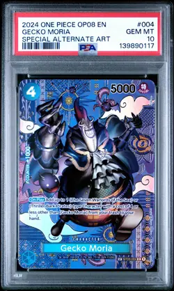 2024 ONE PIECE OP08-TWO LEGENDS SPECIAL ALTERNATE ART #004 GECKO MORIA PSA 10 - Image 1