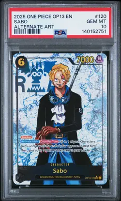 2025 ONE PIECE OP13-CARRYING ON HIS WILL ALTERNATE ART #120 SABO PSA 10 - Image 1