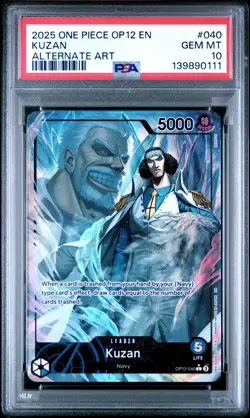 2025 ONE PIECE OP12-LEGACY OF THE MASTER ALTERNATE ART #040 KUZAN PSA 10 - Image 1