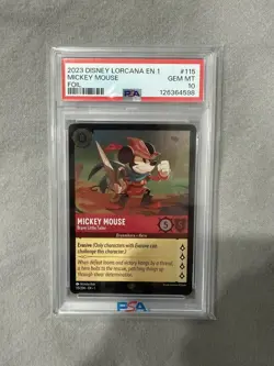 2023 Lorcana The First Chapter 1 Foil Mickey Mouse - Brave Little Tailor PSA 10 - Image 1