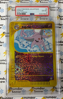 ⚡❄ 2003 Pokemon Aquapolis Box Topper #6 Espeon PSA 6 ⚡❄⚡❄⚡❄⚡❄ - Image 1