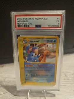 2003 Pokemon Aquapolis Azumarill Reverse Holo 4/147 PSA 5 EX Pop 5 Rare! - Image 1