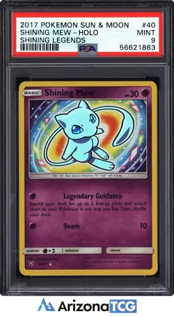 Pokemon 2017 Shining Mew 40/73 Holo Shining Legends PSA 9 - Image 1