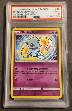 PSA 9 Shining Mew Holo 40/73 Shining Legends Sun & Moon 2017 - Pokemon TCG - Image 1
