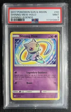PSA 9 SHINING MEW-HOLO 40/73 2017 POKEMON SUN & MOON SHINING LEGENDS - Image 1