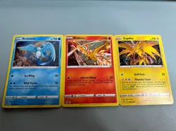 Pokemon Zapdos 48/185, Articuno 036/195, and Moltres 021/172 HOLO 3 Card Set NM - Image 1