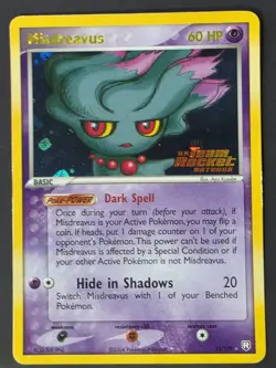 Pokemon TCG Misdreavus EX Team Rocket Returns 25/109 2004 Reverse Holo Rare Card - Image 1